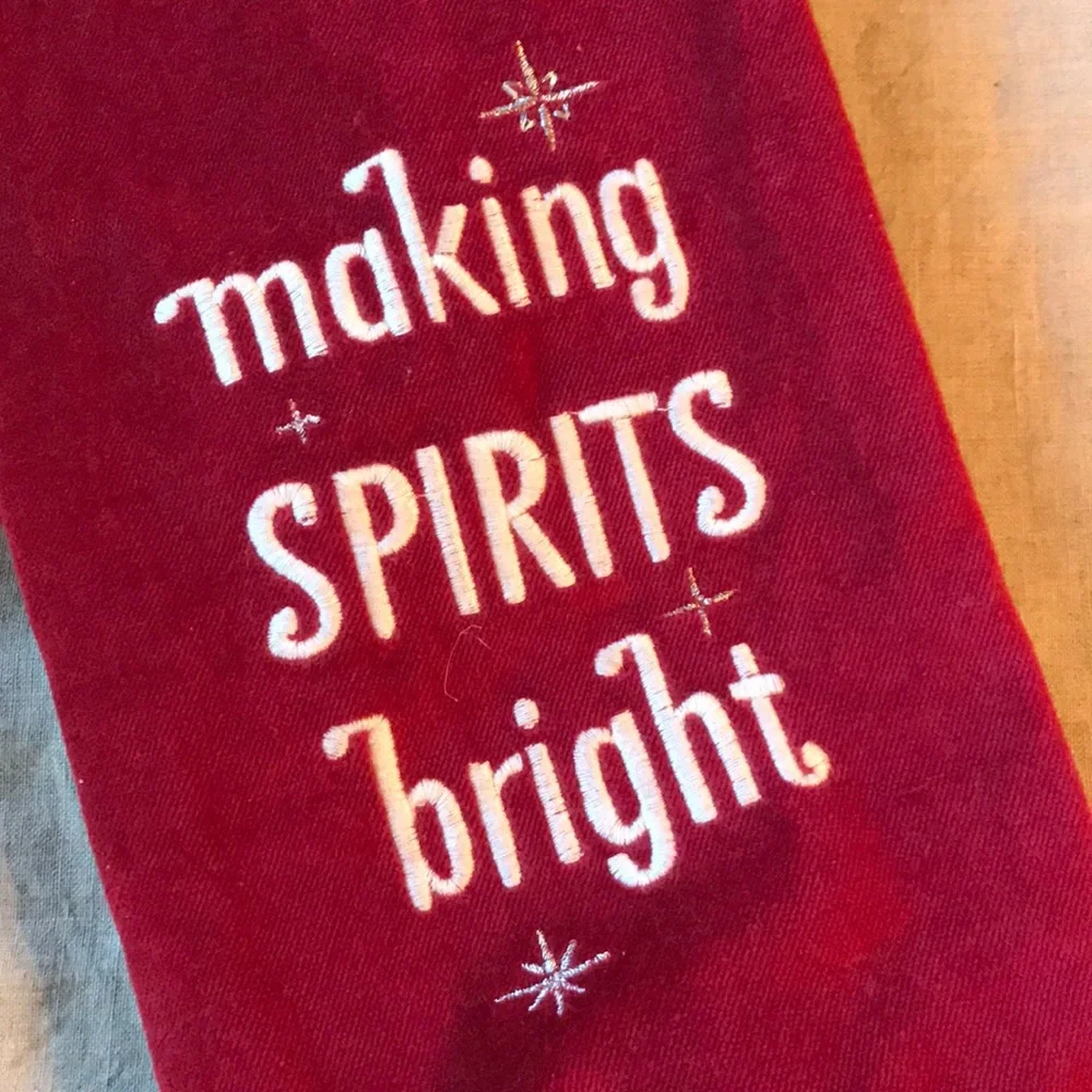 Pottery Barn Making Spirts Bright Velvet Wine Bag
